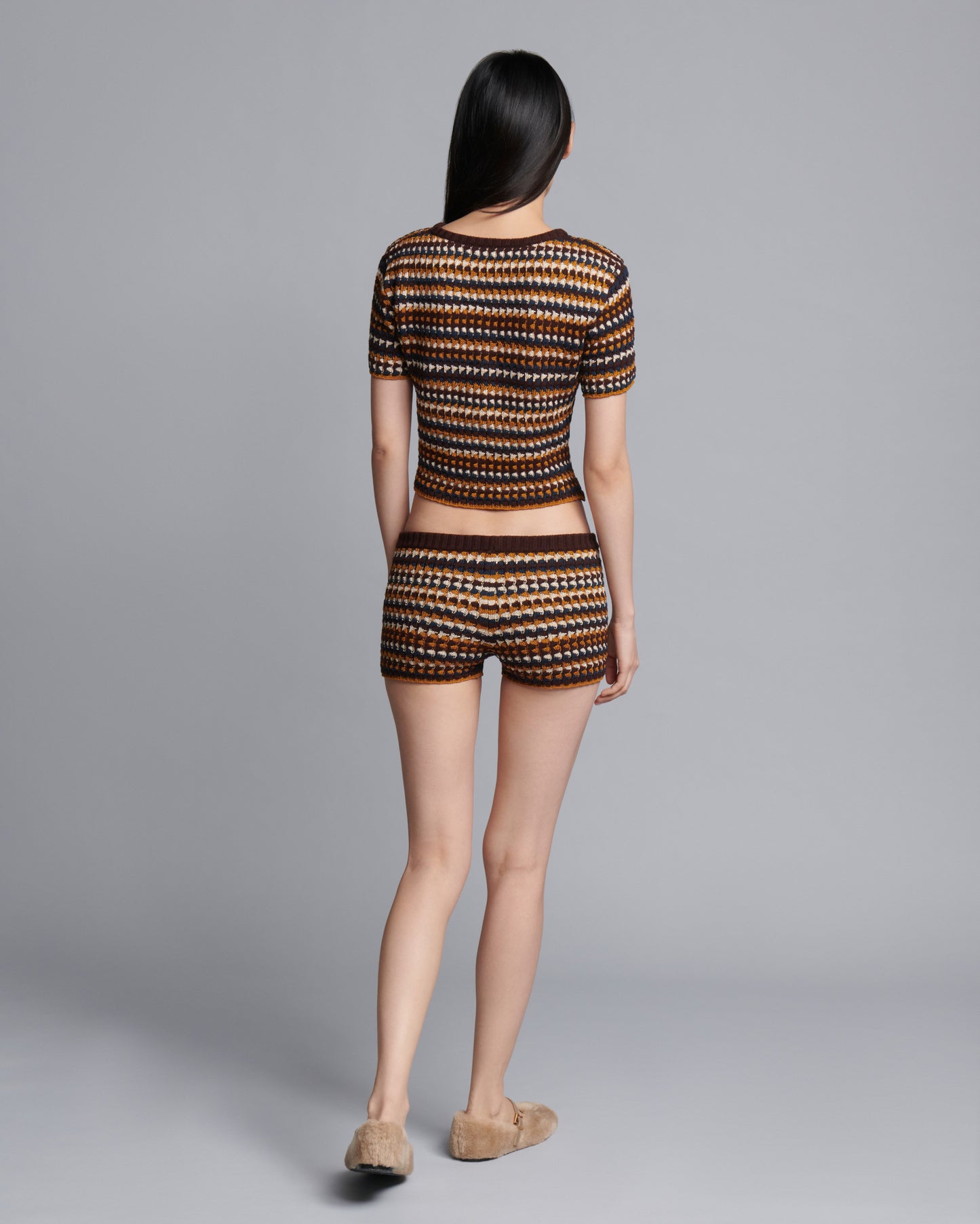 Angular Pattern Mini-Shorts